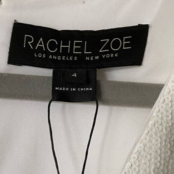 NWT Rachel Zoe Heather Fluid Maxi White Dress Sequin Size 4 - Picture 15 of 17